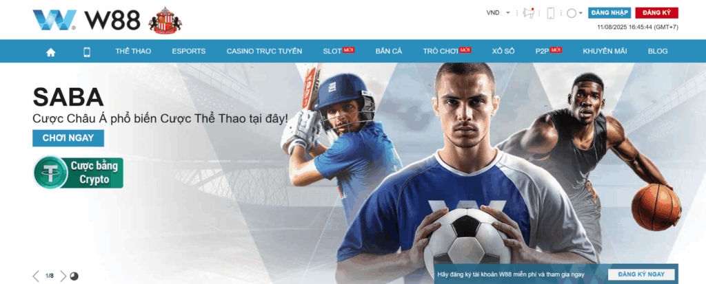 Cược thể thao W88 SABA – cá cược bóng đá, bóng rổ, cricket trực tuyến uy tín châu Á